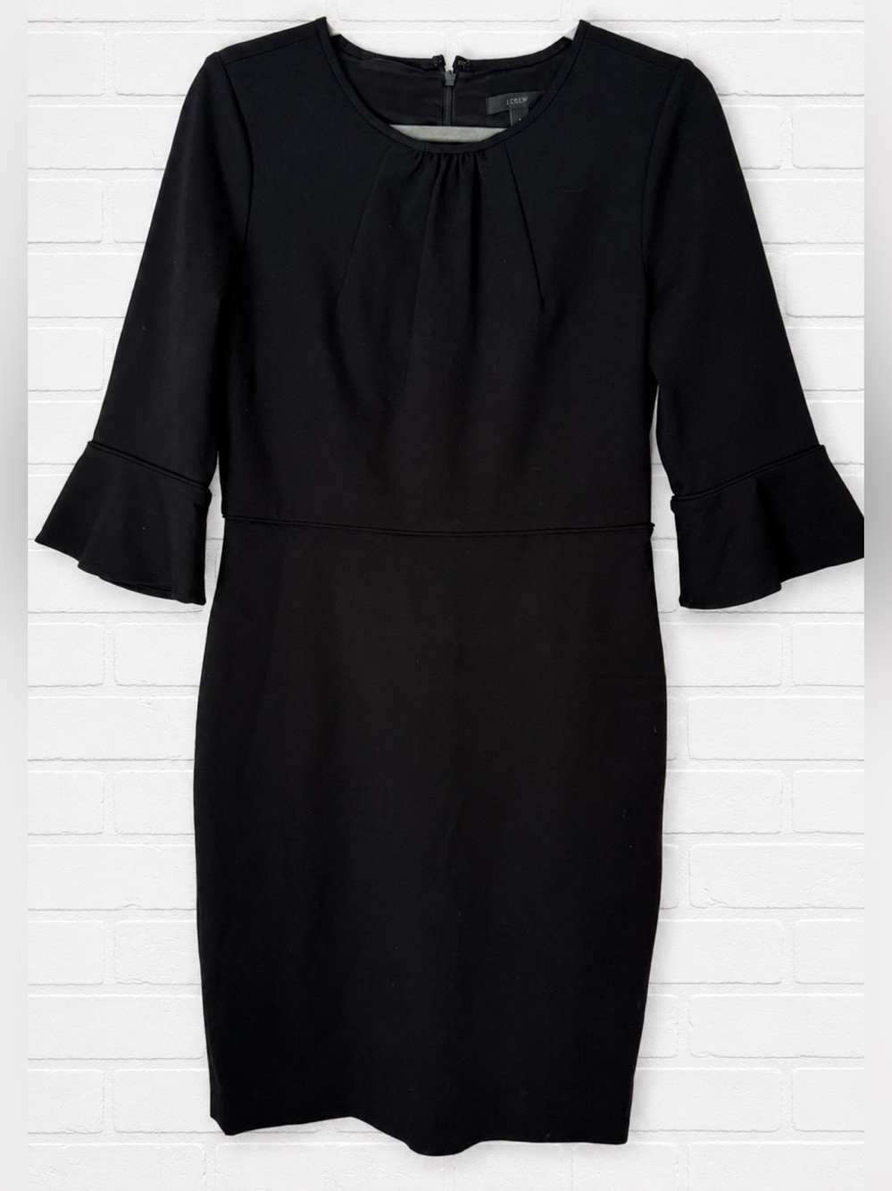 J. Crew Black 3/4 Sleeve Sheath Dress Sz 6 Career , Party Classic black dress